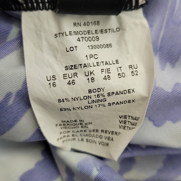 Kirkland By Miraclesuit Blue Tankini Women's Top Size 16 - Picture 4 of 4